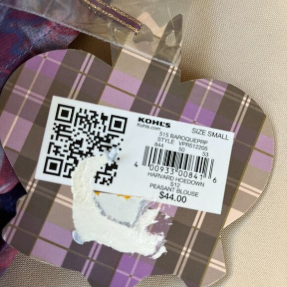 Vera Wang Princess Sheer Leaf Prints Tunic 3/4 Puff Sleeve Multicolor Size Small - Picture 6 of 6